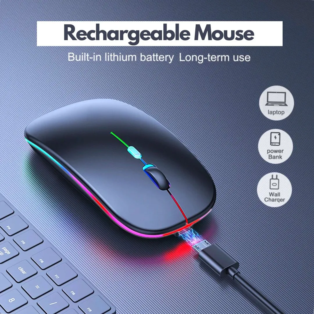 HP W10 Wireless Rechargeable Mouse With RGB Lights
